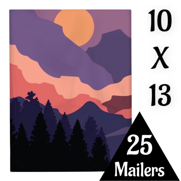 25 10X13 Bags Poly Mailers, Mountain Sunset Shipping Envelopes PRICE FIRM Fall - Picture 3 of 10